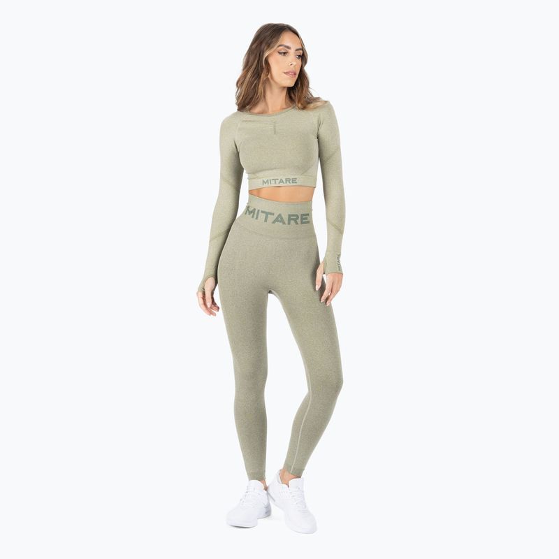 Топ лонгслів тренувальний жіночий MITARE Push Up Max Crop Top зелений K084 2
