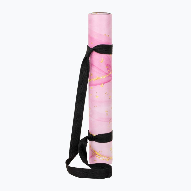 Килимок для йоги/фітнесу FORCEBAND Gold Pink 4 мм pink/gold 2