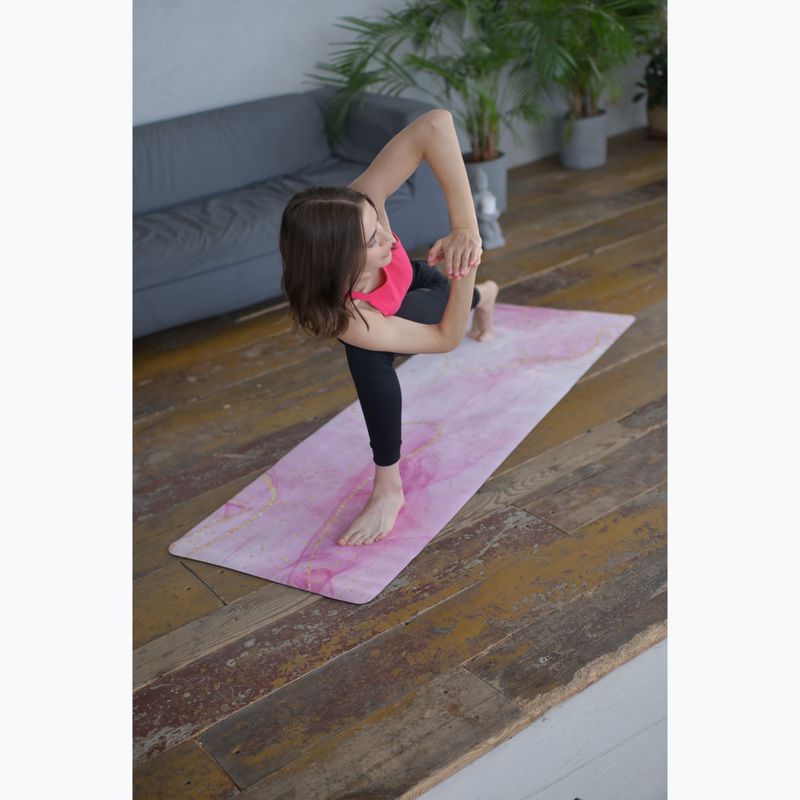 Килимок для йоги/фітнесу FORCEBAND Gold Pink 4 мм pink/gold 4