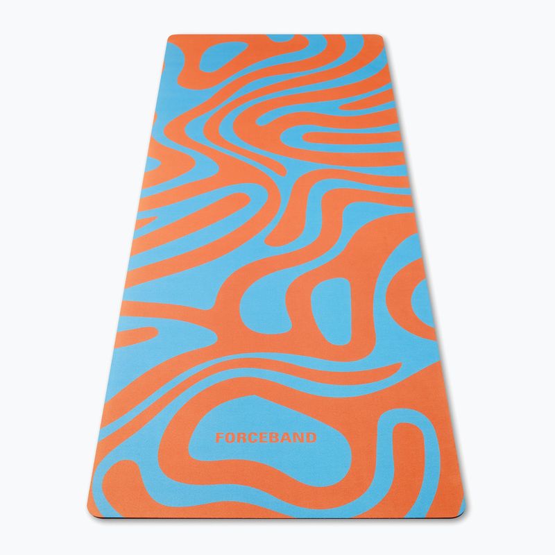 Килимок для йоги/фітнесу FORCEBAND Abstract Orange 4 мм orange/blue 2