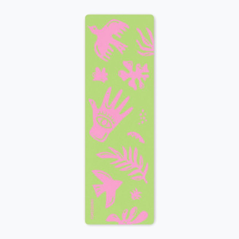 Килимок для йоги/фітнесу FORCEBAND Energy Pistachio 4 мм pistachio/pink