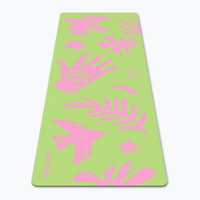 Килимок для йоги/фітнесу FORCEBAND Energy Pistachio 4 мм pistachio/pink 2