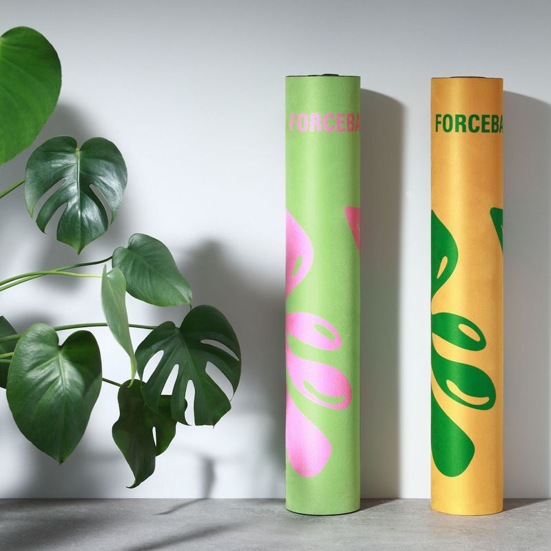 Килимок для йоги/фітнесу FORCEBAND Energy Pistachio 4 мм pistachio/pink 4