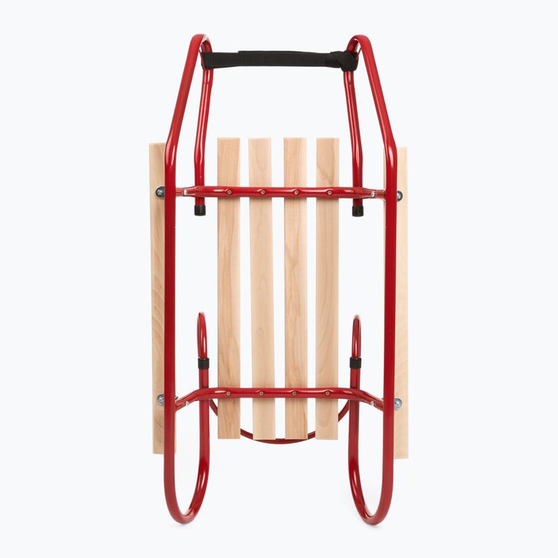 Металеві санки HUMBAKA з спинкою та підніжками червоні 5