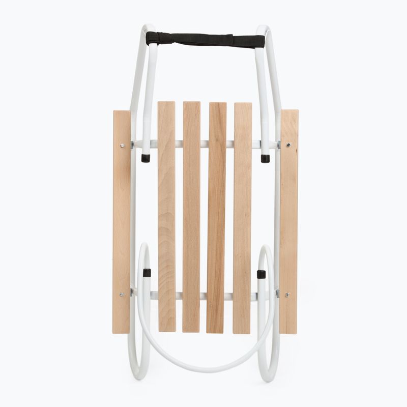 Санки металеві HUMBAKA зі спинкою та підніжками білий 4