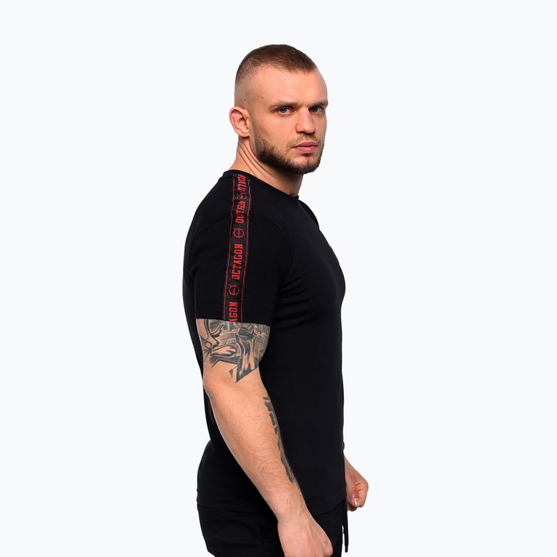 Футболка чоловіча Octagon Stripe black/red 3