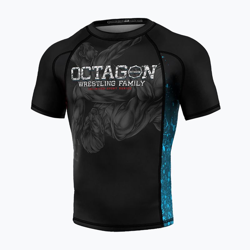 Чоловічий боксерський щиток Octagon Premium Wrestling Family чорний / різнокольоровий Rashguard