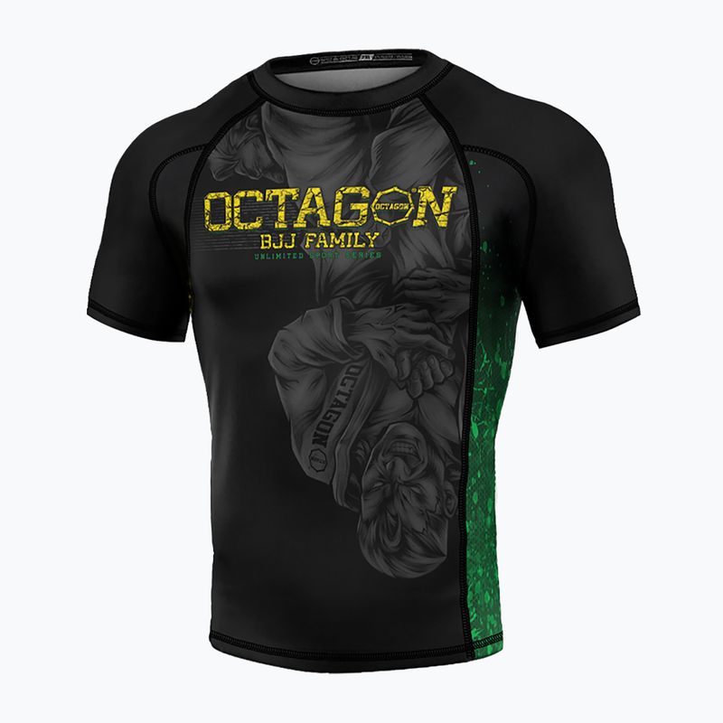 Чоловічий рашгард Octagon Premium Jiu Jitsu Family чорний/різнокольоровий