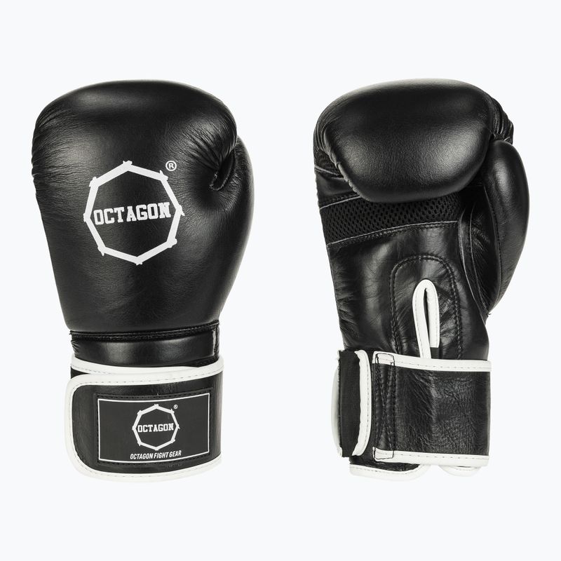 Боксерські рукавички Octagon Agat чорні/білі 3