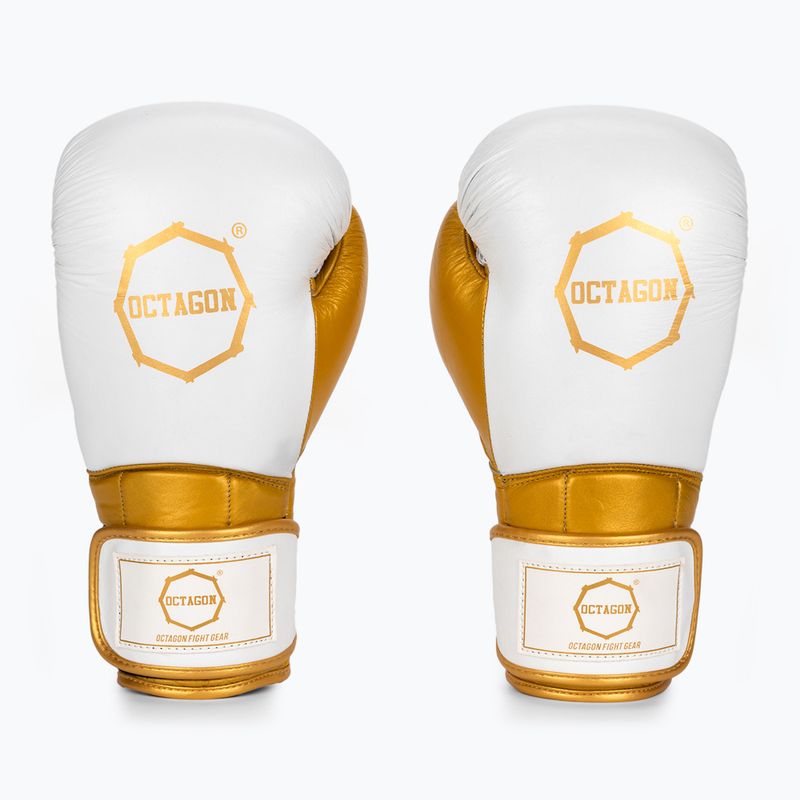 Рукавиці боксерські Octagon Prince white/gold