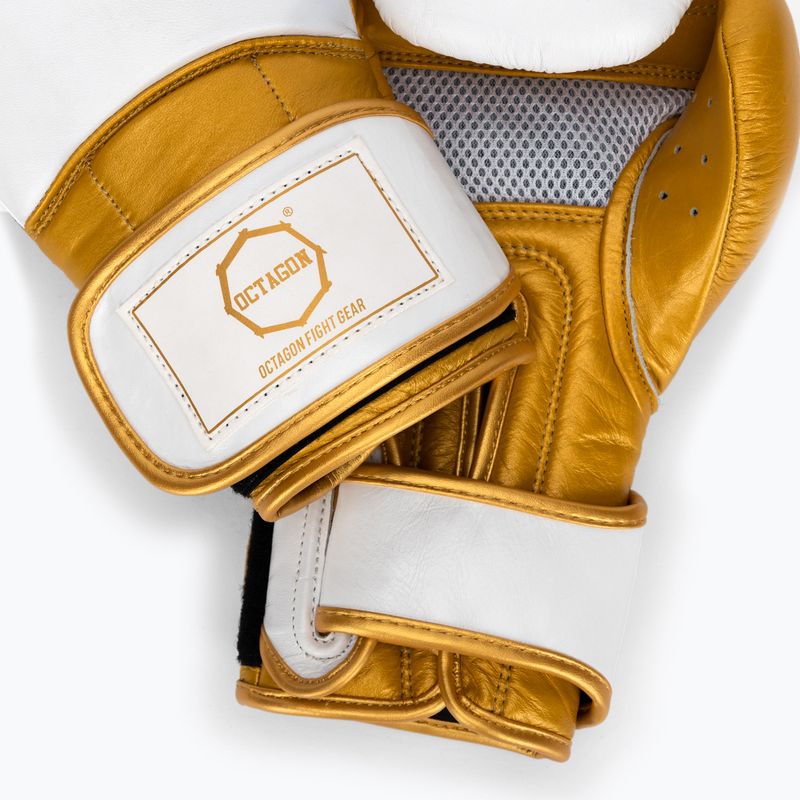 Рукавиці боксерські Octagon Prince white/gold 5