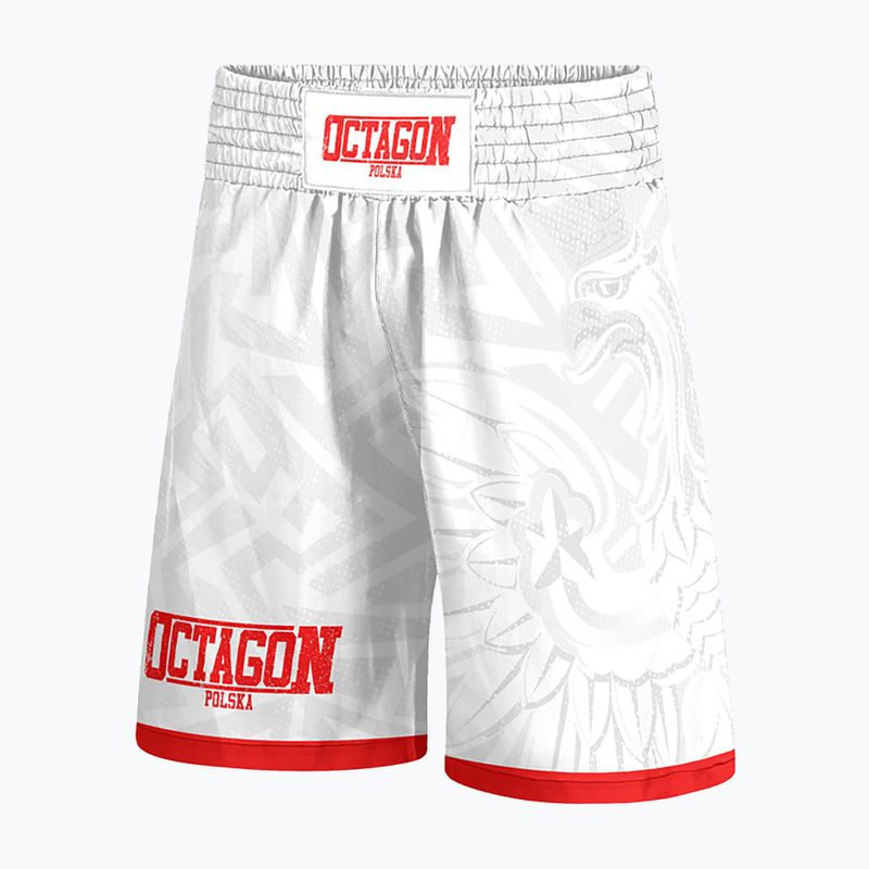Шорти боксерські чоловічі Octagon Polska біло-червоний white