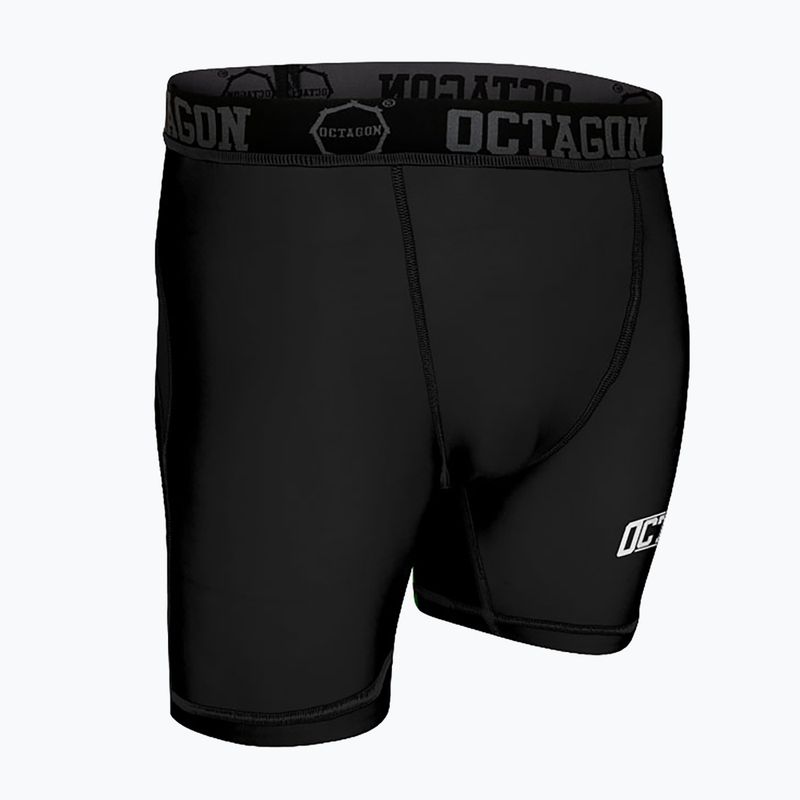 Шорти компресійні чоловічі Octagon Fight Wear black/white 3