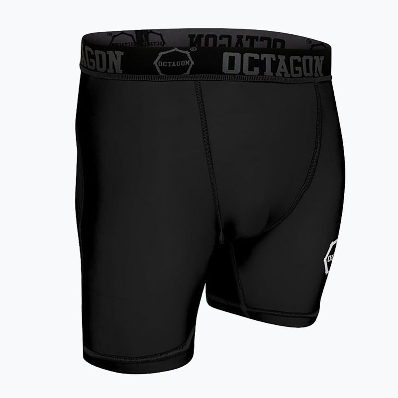 Шорти компресійні чоловічі Octagon Logo black/white 3