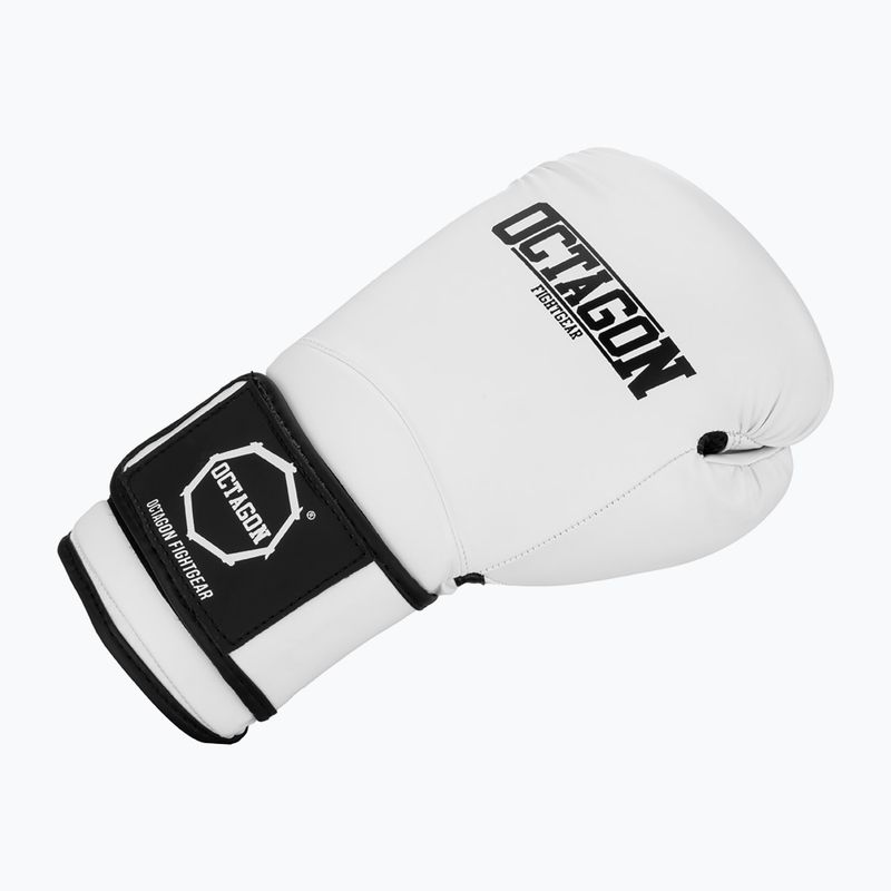 Рукавиці боксерські Octagon Matt white 2