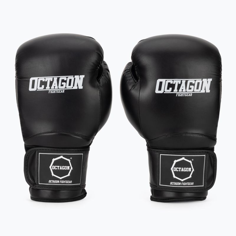 Рукавиці боксерські Octagon Matt black 2