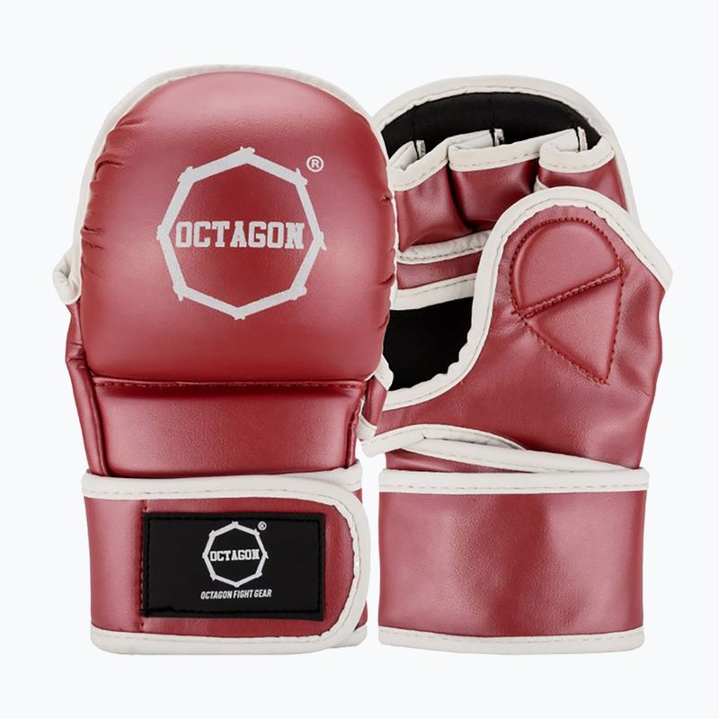 Рукавиці греплінгові Octagon Metallic MMA red