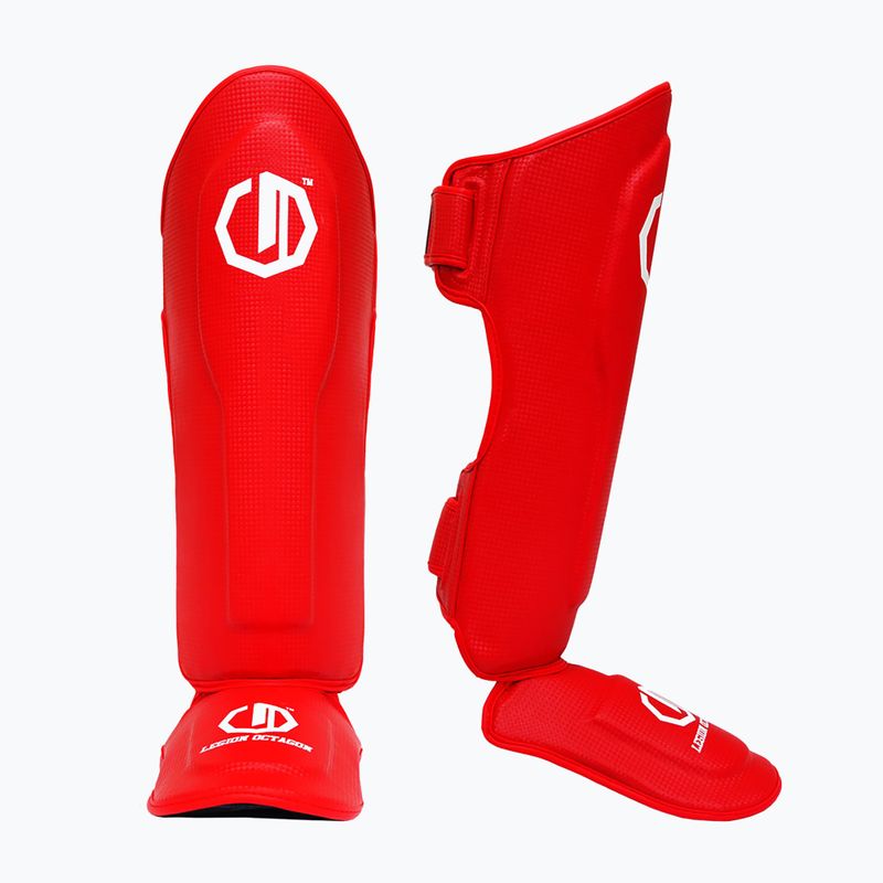 Захист для гомілок та стоп Octagon Legion Kevlar red 2