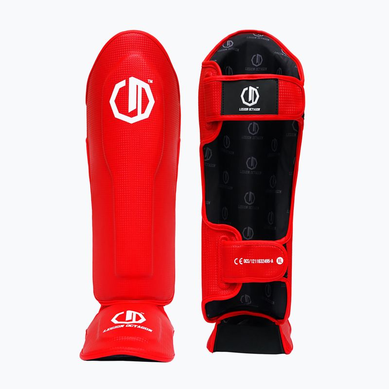 Захист для гомілок та стоп Octagon Legion Kevlar red 3