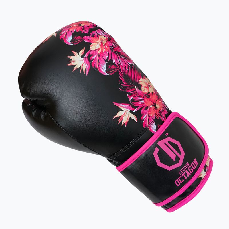 Рукавиці боксерські Octagon Legion Flower black/pink 2