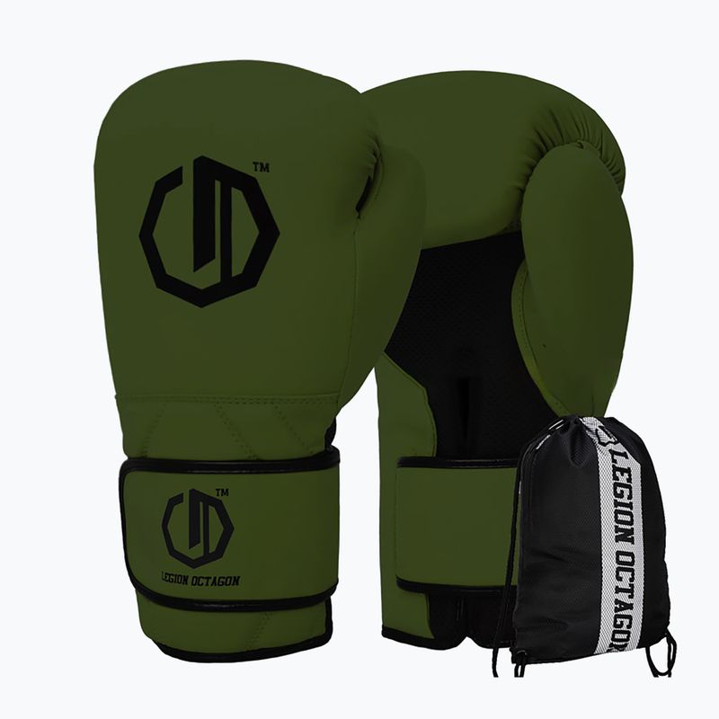 Рукавиці боксерські Octagon Legion Enforcer + Мішок dark green