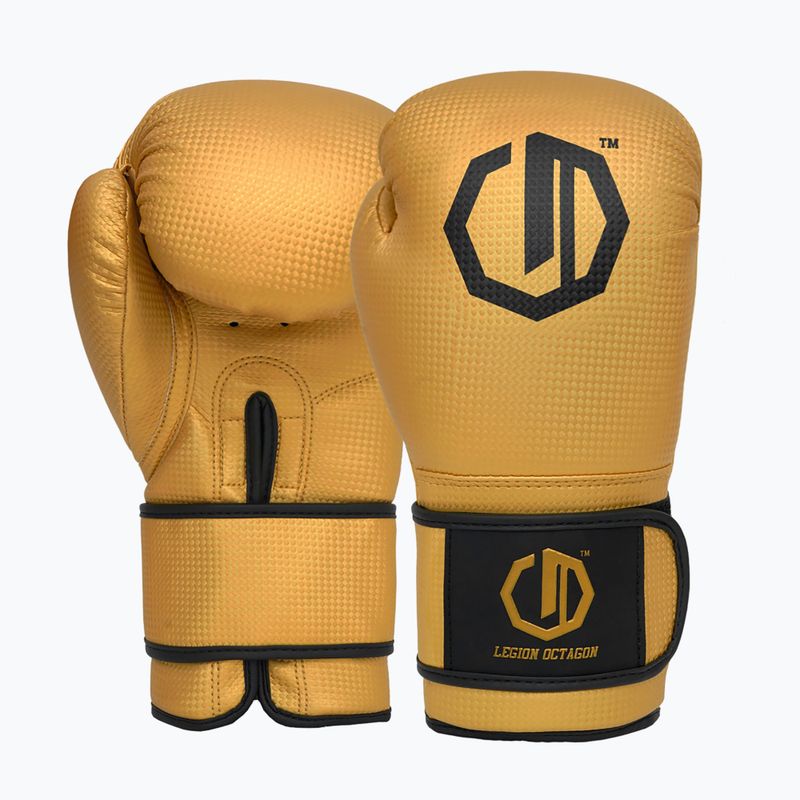 Рукавиці боксерські Octagon Legion Kevlar + Мішок gold 2
