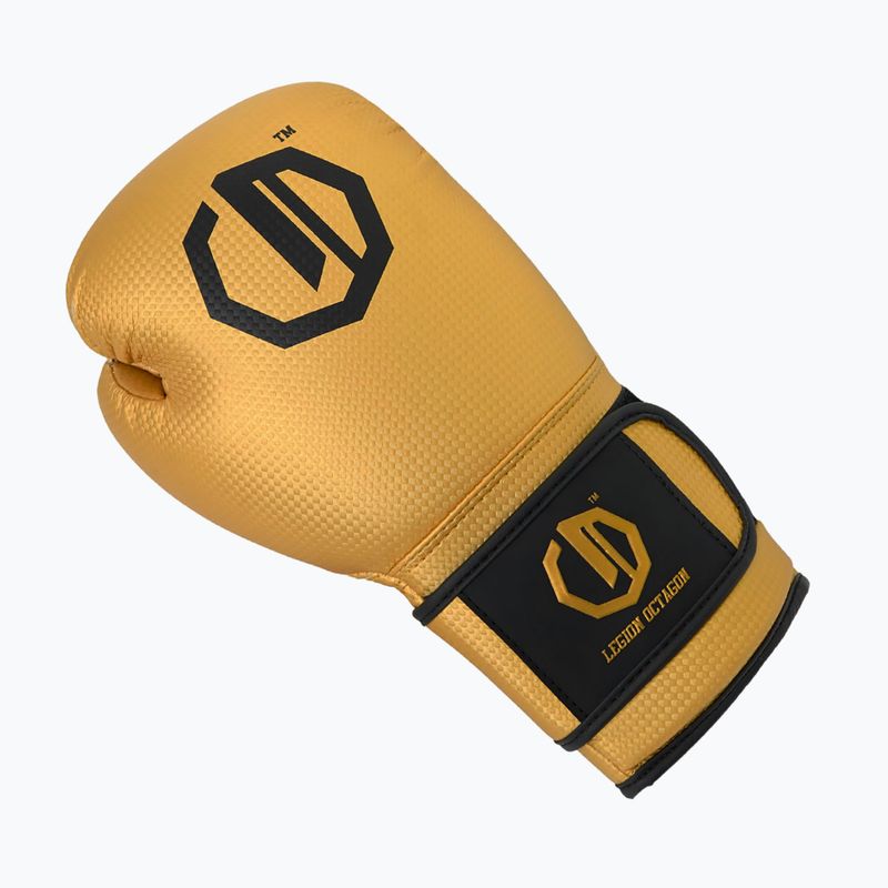 Рукавиці боксерські Octagon Legion Kevlar + Мішок gold 3