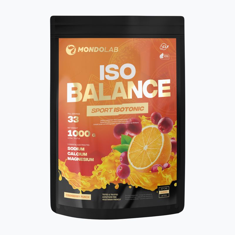 Ізотонічний напій порошковий MONDOLAB Balance Bitter Cranberry Punch 1kg апельсин-журавлина MND007