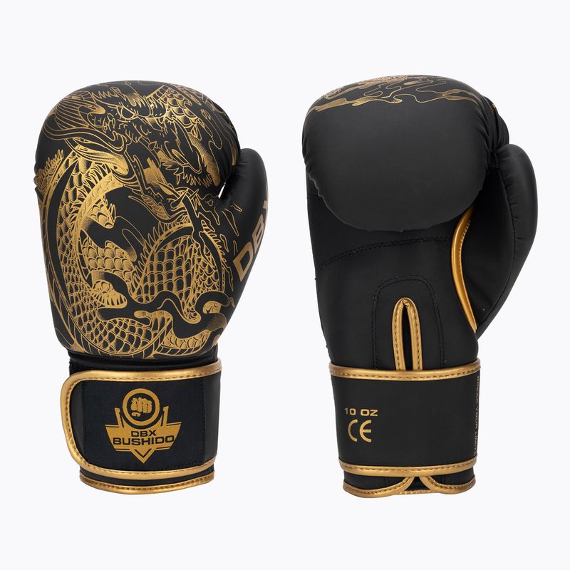 Боксерські рукавички DBX BUSHIDO "Gold Dragon" золото/чорні