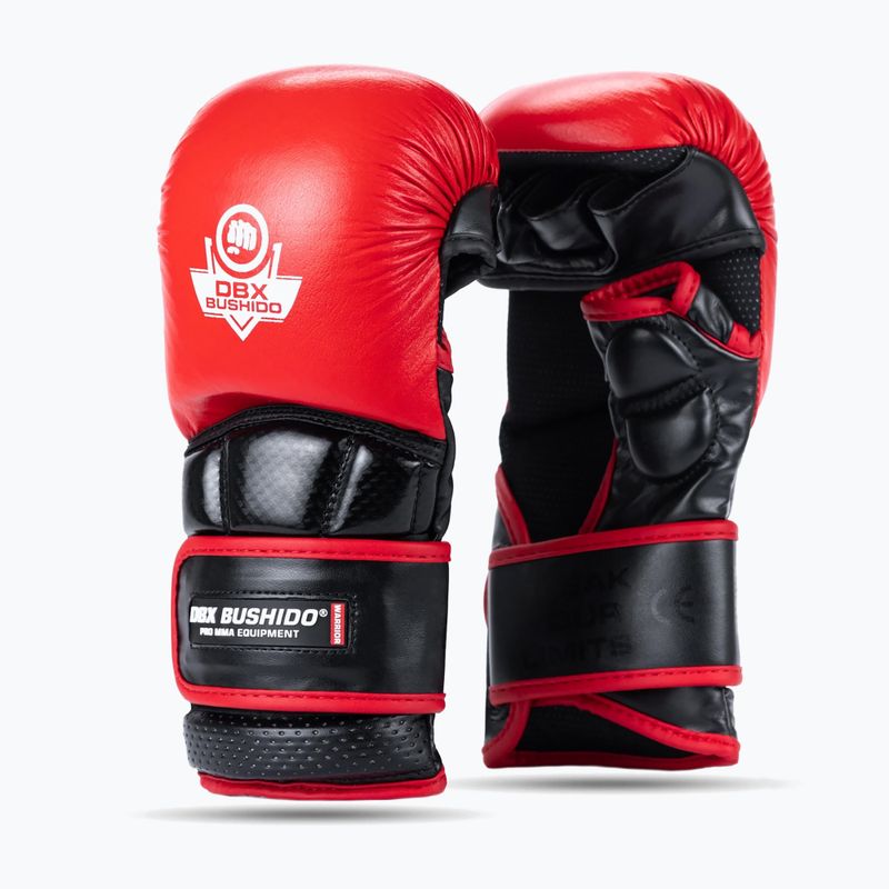 Рукавиці греплінгові DBX BUSHIDO MMA Premium чорний/червоний