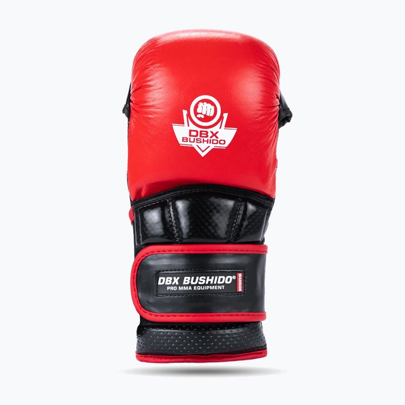 Рукавиці греплінгові DBX BUSHIDO MMA Premium чорний/червоний 2