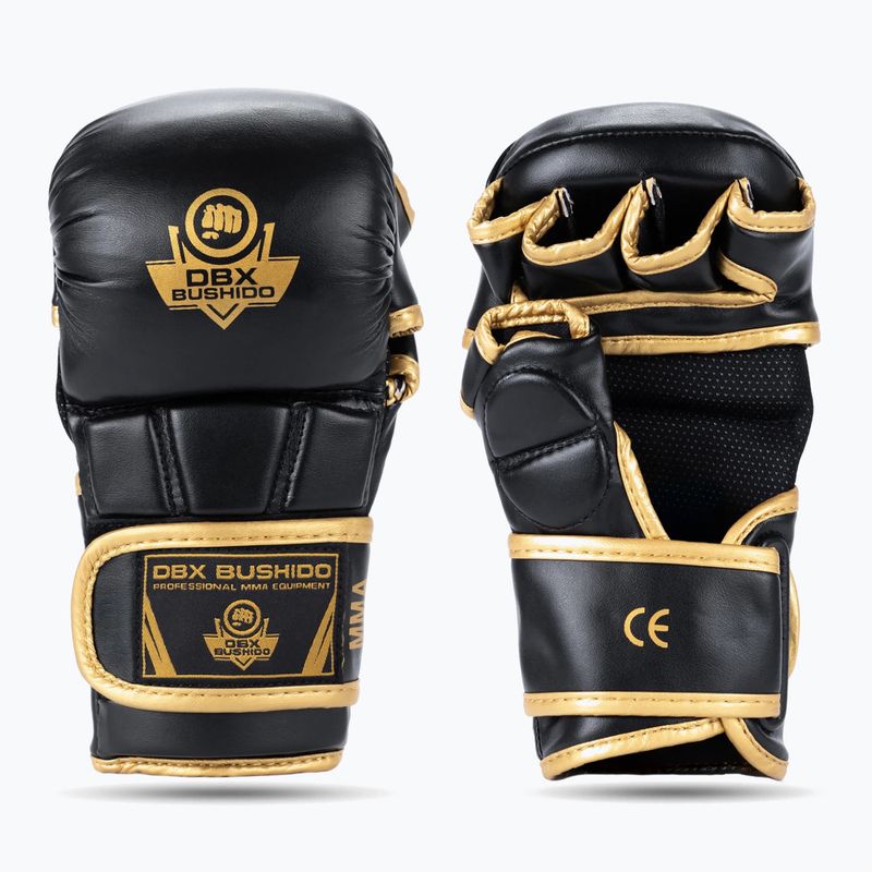 Рукавиці греплінгові DBX BUSHIDO Master MMA чорний/золотий