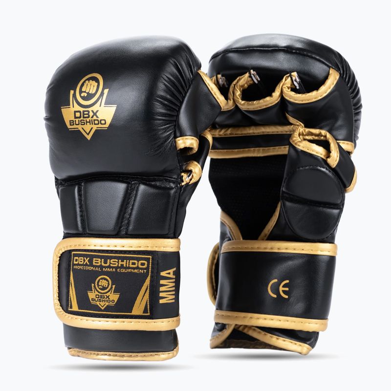 Рукавиці греплінгові DBX BUSHIDO Master MMA чорний/золотий