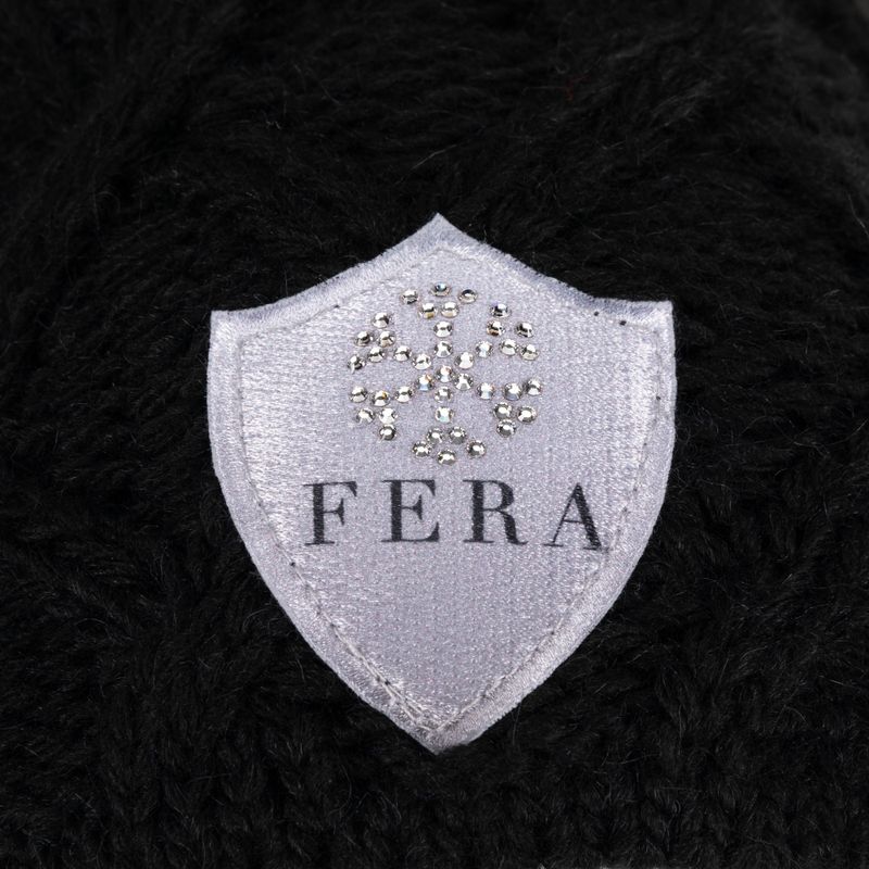 Шапка зимова жіноча FERA Equestrian Swarovski Snowflake black 3