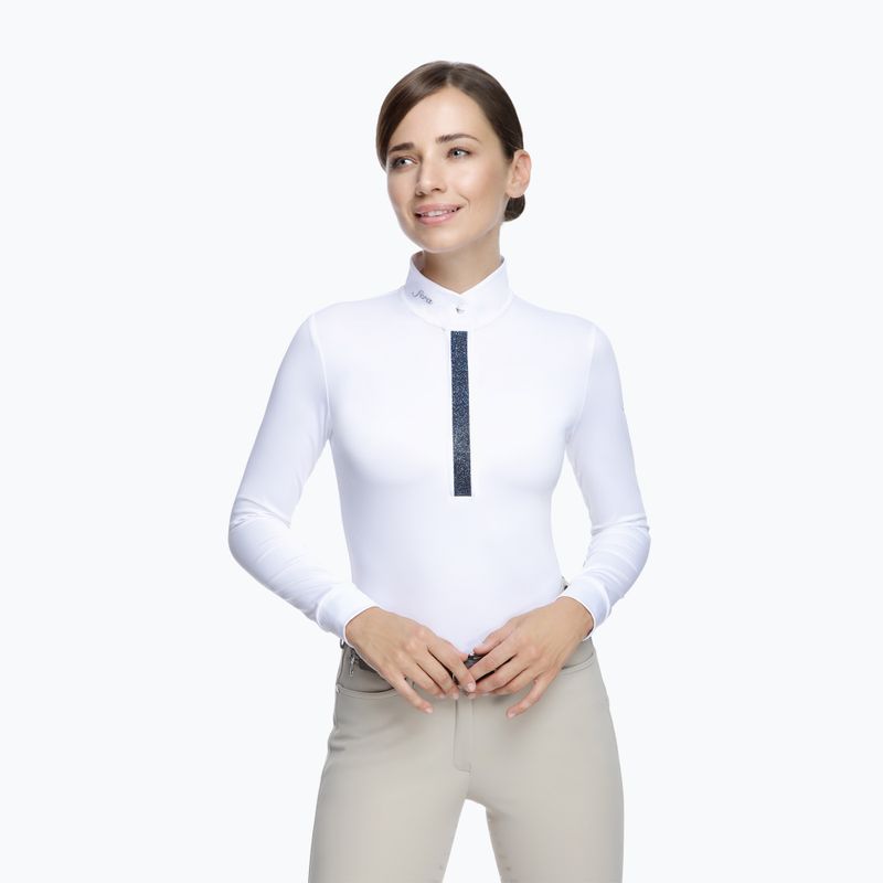 Сорочка для змагань лонгслів жіноча FERA Equestrian Stardust white/navy