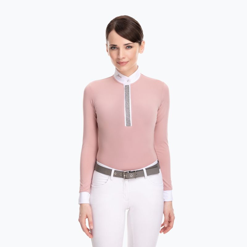 Сорочка для змагань лонгслів жіноча FERA Equestrian Stardust rose