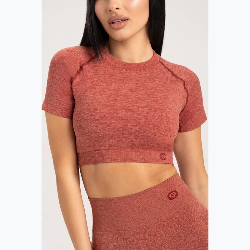 Жіноча тренувальна футболка Gym Glamour безшовна Rashguard вишня 3