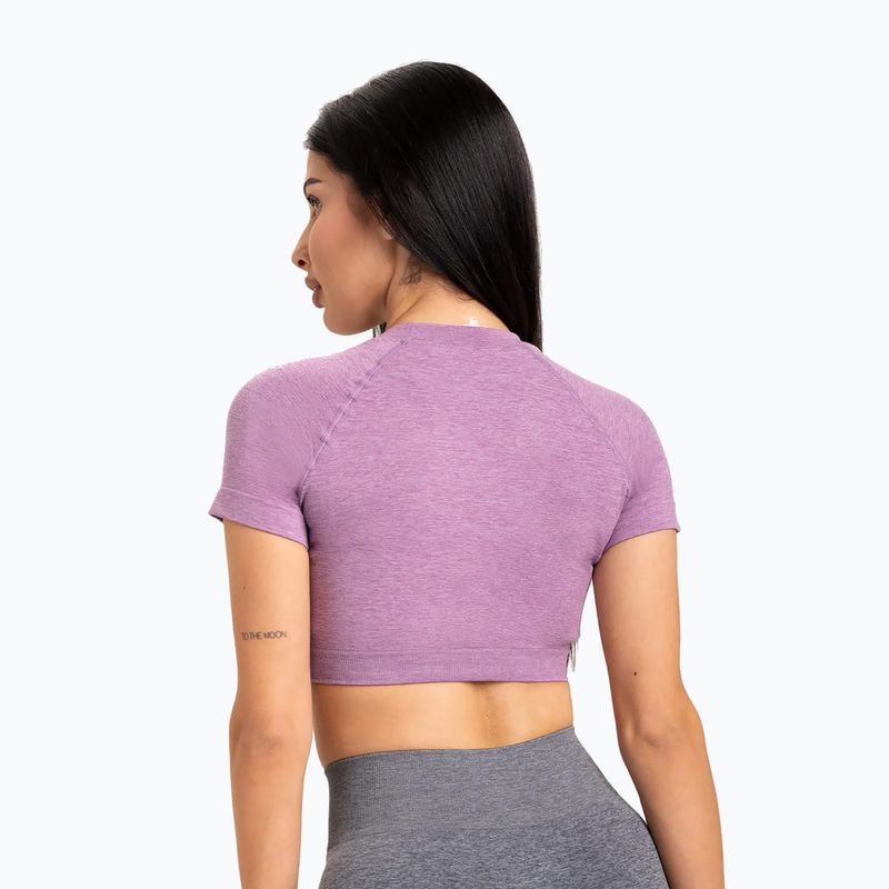 Жіноча тренувальна футболка Gym Glamour Seamless Rashguard бузковий 2