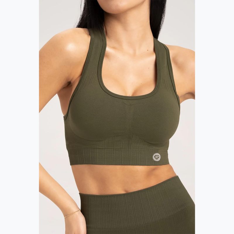 Бюстгальтер спортивний Gym Glamour Push Up хакі 401 3
