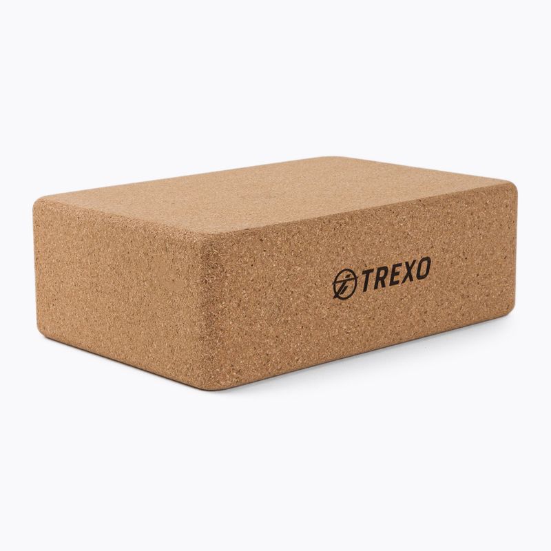 Блок для йоги TREXO коричневий YB-75
