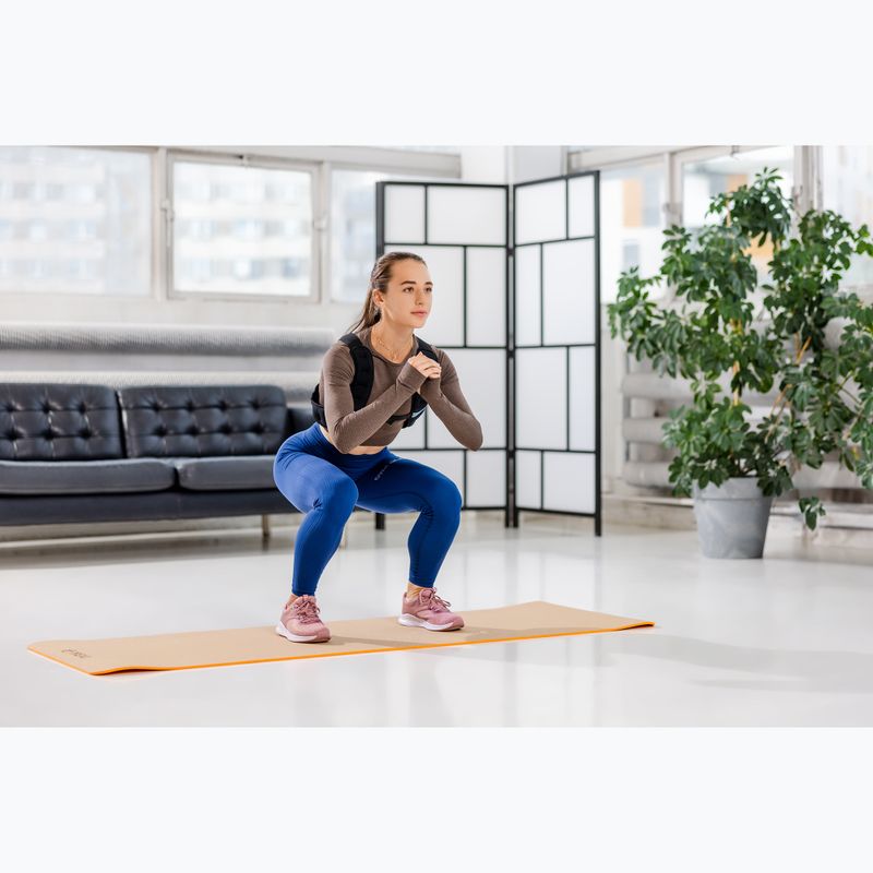 Килимок для йоги XTREXO корковий TPE 6 mm помаранчевий YM-C01P 6