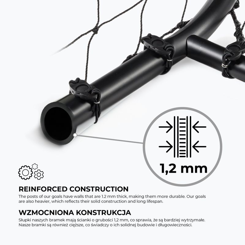 Футбольні ворота OneTeam One 300 x 160 см оцинкована сталь білий/чорний 16