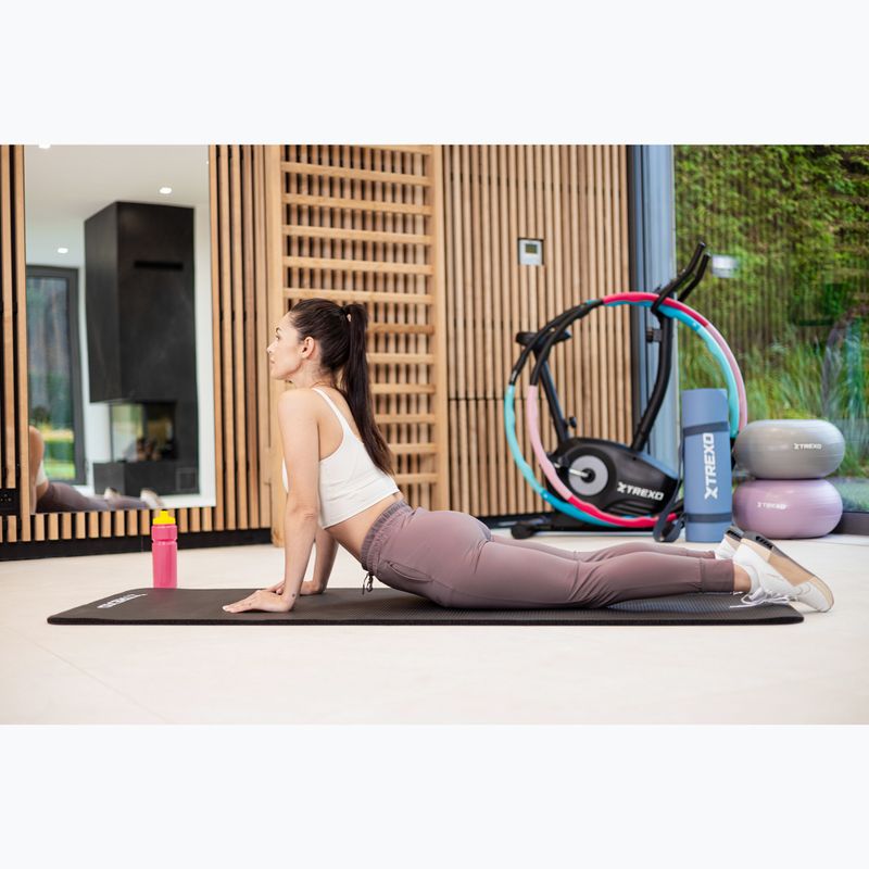 Килимок для тренувань XTREXO NBR 15 мм з ременем чорний 4