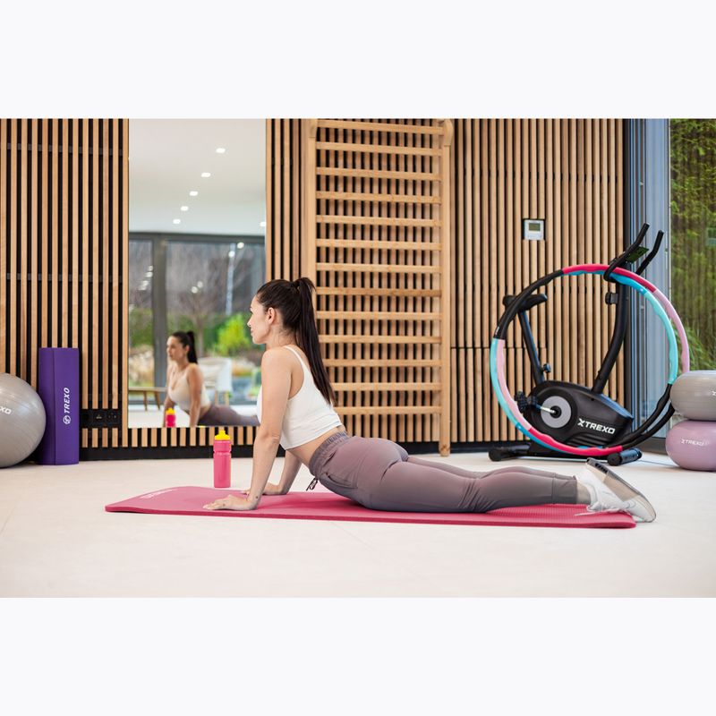 Килимок для тренувань XTREXO NBR 15 мм з ременем рожевий 5