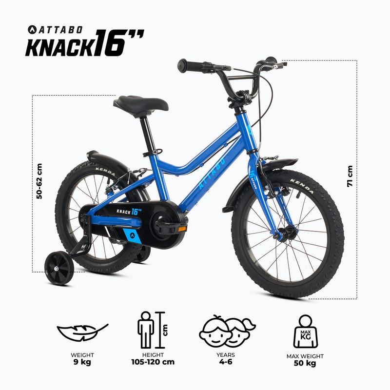 Дитячий велосипед ATTABO KNACK 16" синій 2