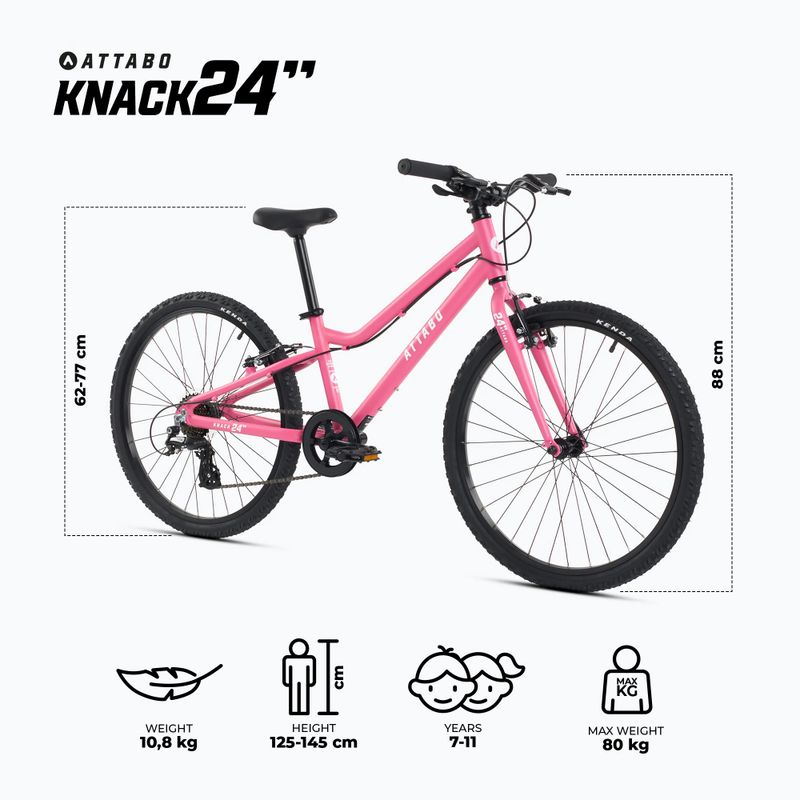 Дитячий велосипед ATTABO KNACK 24" рожевий 2