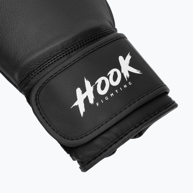 Рукавиці боксерські HOOK FIGHTING Ready to Fight шкіряні чорний 6