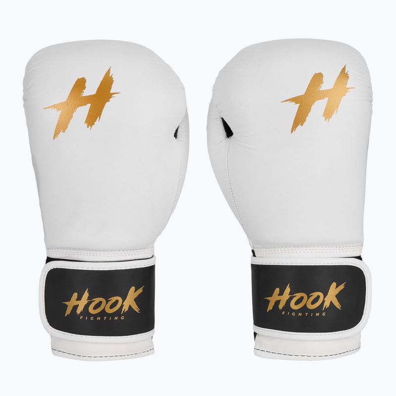Рукавиці боксерські HOOK FIGHTING Ready to Fight шкіряні білий 2