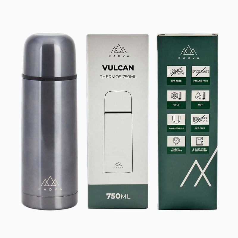 Термос KADVA Vulcan 750 мл сріблястий 12