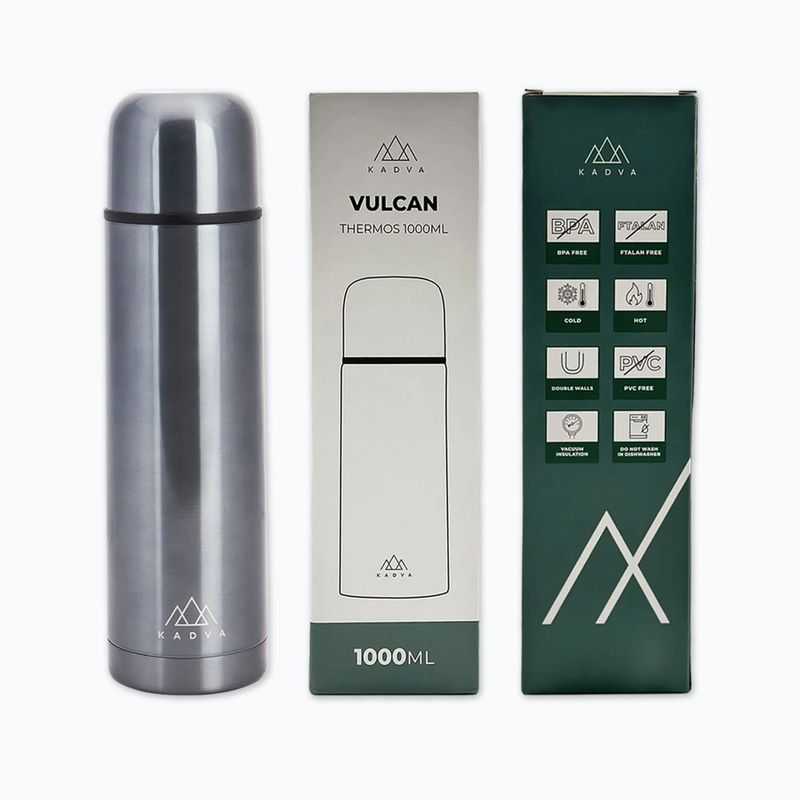 Термос KADVA Vulcan 1000 мл сріблястий 12